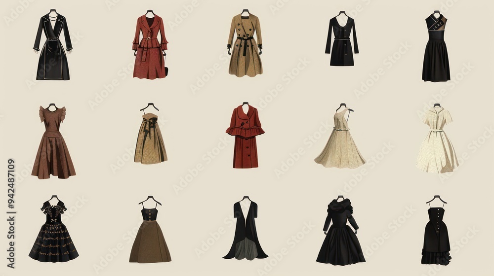 Dresses and Coats on Hangers. Dresses and Coats on Hangers.