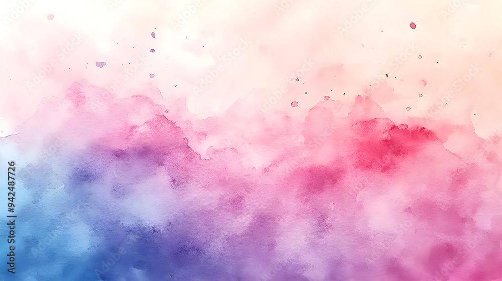 Obraz premium Watercolor Abstract Background, Pink, Blue, Gradient, Texture