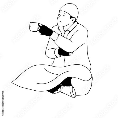 Beggar homeless man