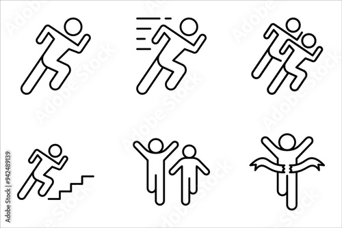 Man fast run icon set. Running icon set. Run symbol set. vector illustration on white background