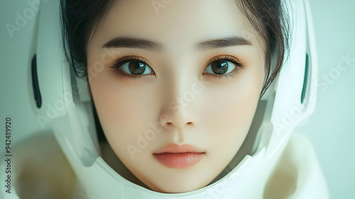 Close up of a woman's face ...