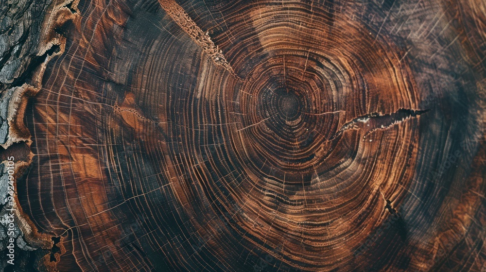 Fototapeta premium Warm brown cut wood texture. Detailed texture