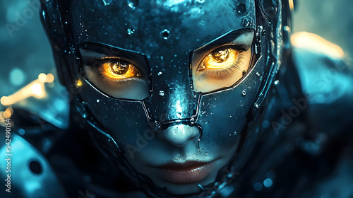 Close up of a woman's face ...