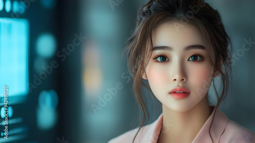 Close up portrait of a beau...