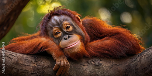 A cute orangutan with an adorable smile, generative AI