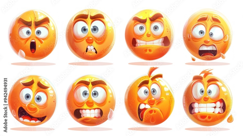 Funny cartoon emoticons with various expressions. Funny cartoon emoticons with various expressions.