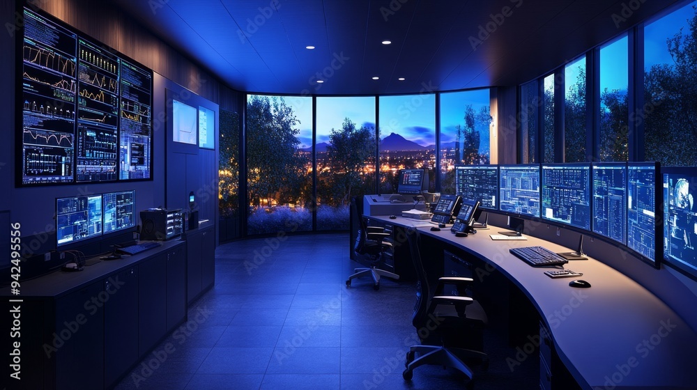 Control Room Night View.