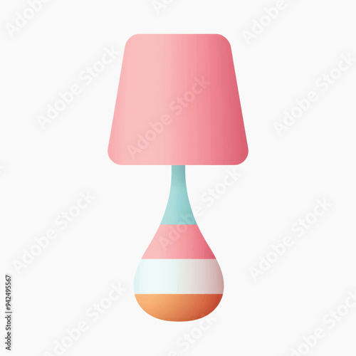 Colorful modern table lamp illustration