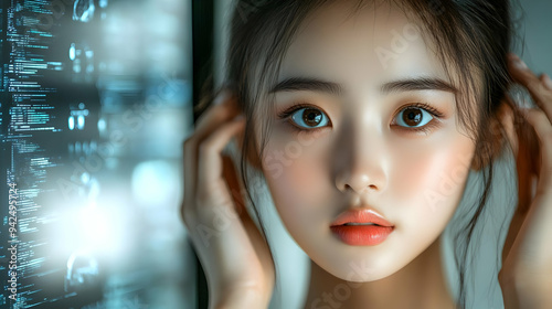 Close up portrait of a youn...
