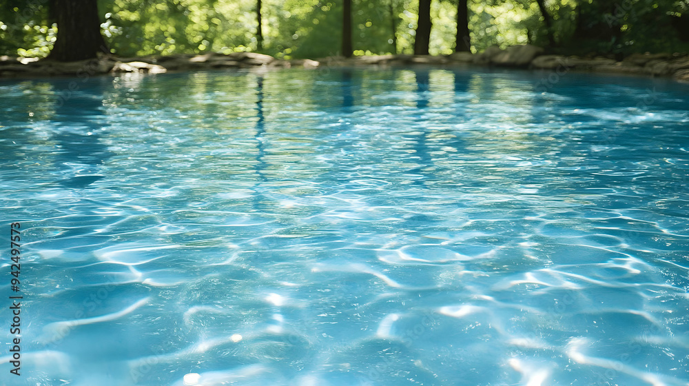 Close-up of a clear blue pool water with ripples. Close-up of a clear blue pool water with ripples.
