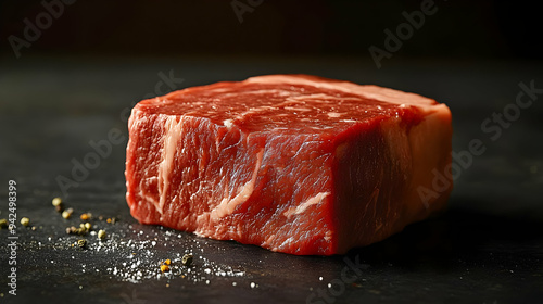 Close-up of a raw beef stea...