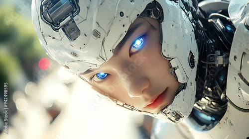 Closeup of a robotic humano...