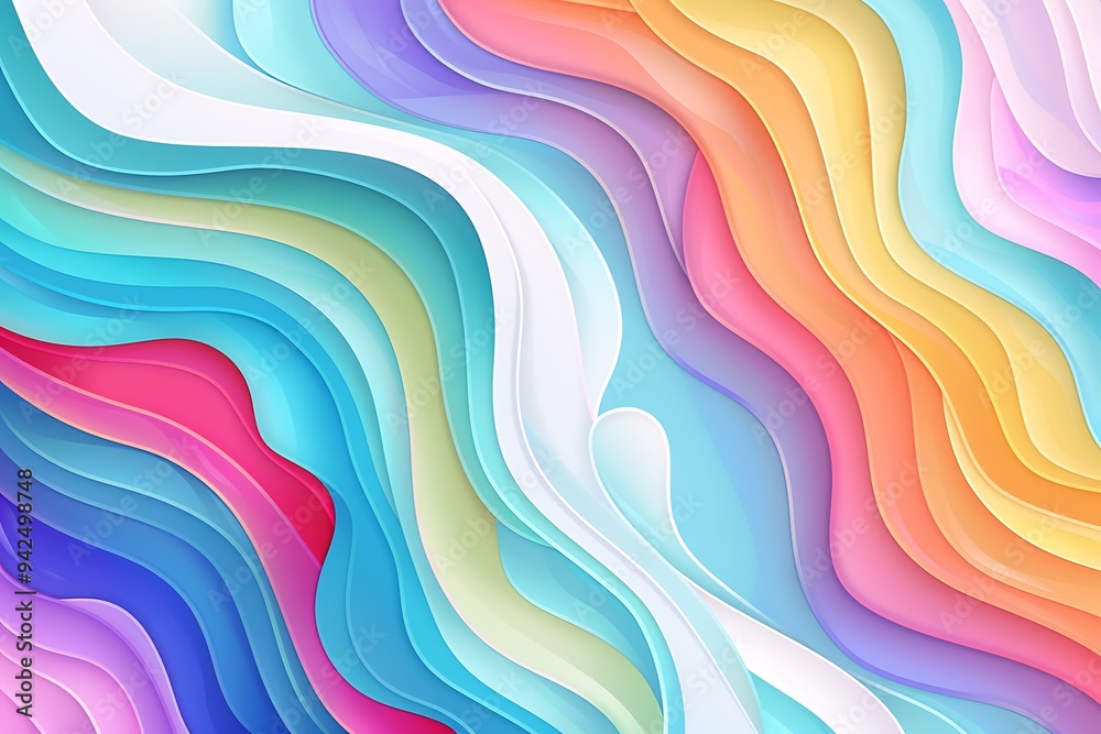 Colorful abstract background with wavy lines illustration, flat design, colorful gradient background vector illustration of a modern background for a website banner in pastel colors, with curve Colorful abstract background with wavy lines illustration, flat design, colorful gradient background vector illustration of a modern background for a website banner in pastel colors, with curve