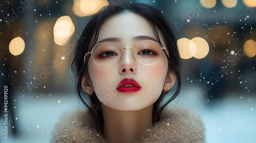 Closeup of a woman wearing ...