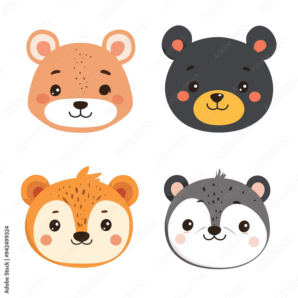 Charming Animal Face Designs Charming Animal Face Designs