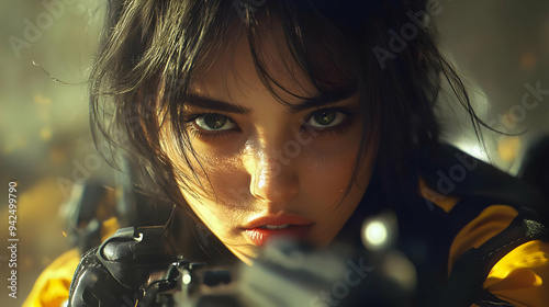 Close-up of a woman's deter...