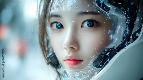 Close-up of a woman's face ...