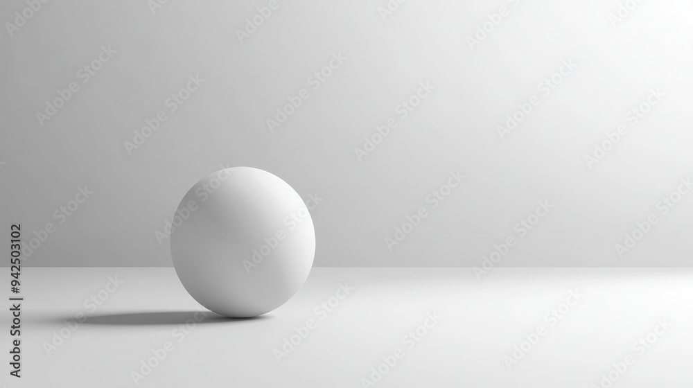 White Sphere on White Background Minimalist D Rendering White Sphere on White Background Minimalist D Rendering