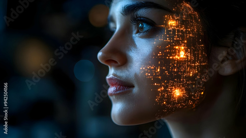 Close-up of a woman's face ...
