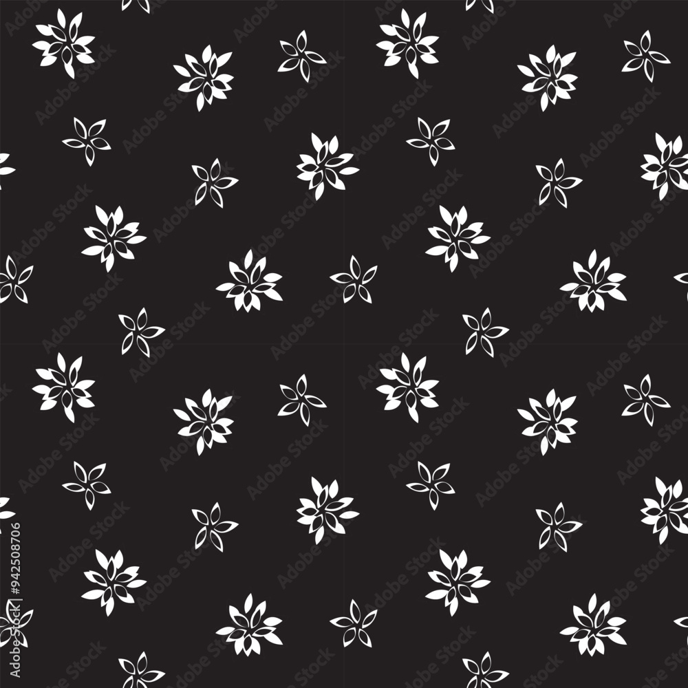 Monochrome Abstract Floral Seamless Pattern Design Monochrome Abstract Floral Seamless Pattern Design