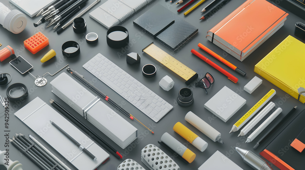 Office Supplies / Objects /Stationary/abstract set up Office Supplies / Objects /Stationary/abstract set up