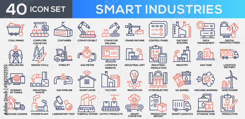 Smart Industries Line Color Icon Collection