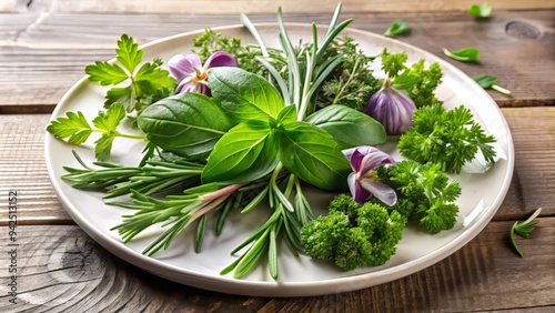 fresh herb garnishes photo