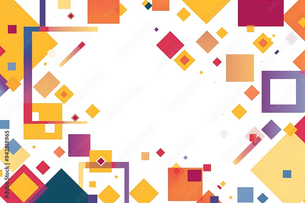 Background with colorful geometric shapes and empty space for text, vector illustration design. Abstract color blocks pattern in yellow, pink, purple, and orange tones on a white background. Background with colorful geometric shapes and empty space for text, vector illustration design. Abstract color blocks pattern in yellow, pink, purple, and orange tones on a white background.