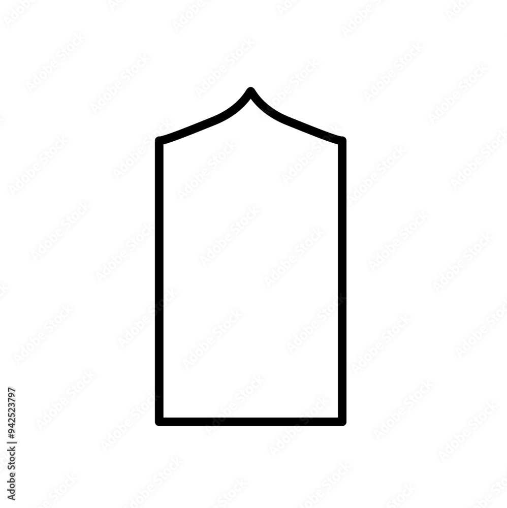 Black line shape isamic door and window silhouette Arabic arch Black line shape isamic door and window silhouette Arabic arch