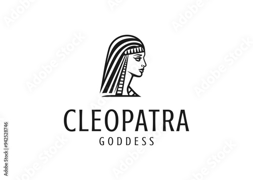 Vector illustration of Cleopatra queen Logo Design
