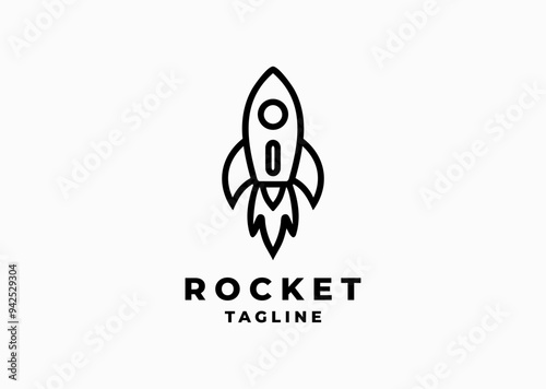 Vector illustration of Rocket Logo Design