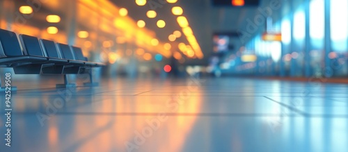 Abstract blur in airport environment with 3D rendering