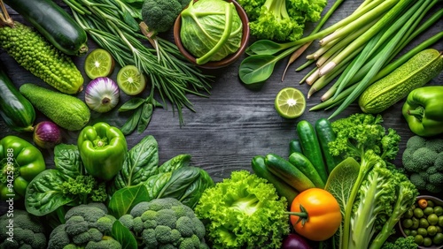 Fresh and vibrant green vegetables , organic, healthy, farmers market, vegetarian, produce, nutritious