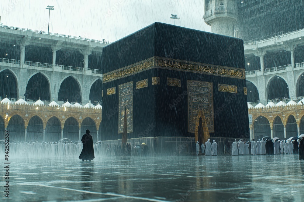 custom made wallpaper toronto digitalMuslim at kaabah during raining  mecca