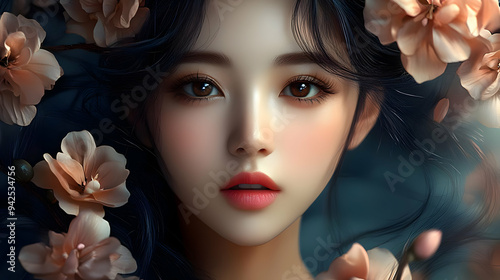 Closeup portrait of a young...