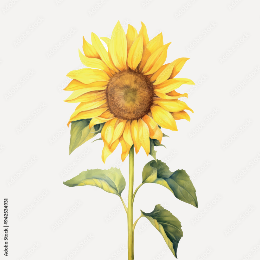 Obraz premium Bright sunflower on white background