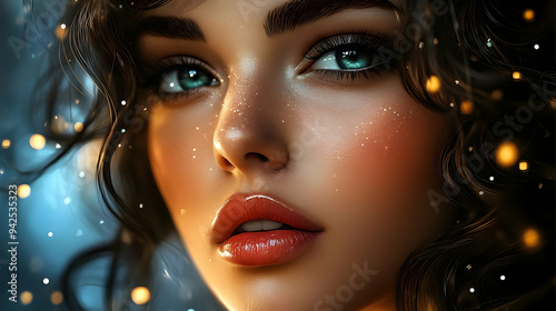 Closeup portrait of a young...