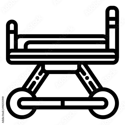 Stretcher icon, illustration of Stretcher ambulance suitable for infographics about first aid, hospitals, patient care and health.