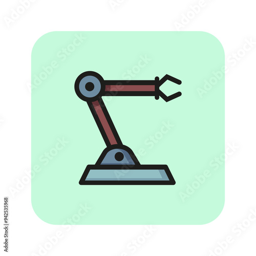 Industrial robot line icon. Hand, production, industry. Machine concept. Can be used for topics like manufacture, technology, artificial intelligence