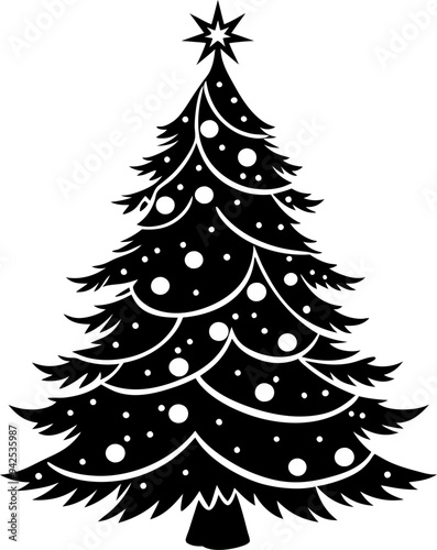 Christmas tree silhouette vector, christmas tree Vector