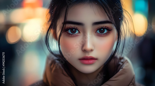 Closeup portrait of a young...