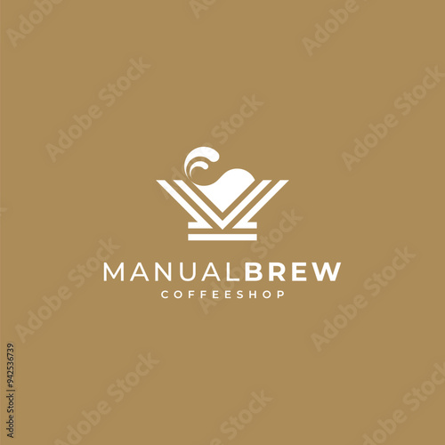 v60 coffee funnel and coffee dripper for manual coffee brewing logo	
