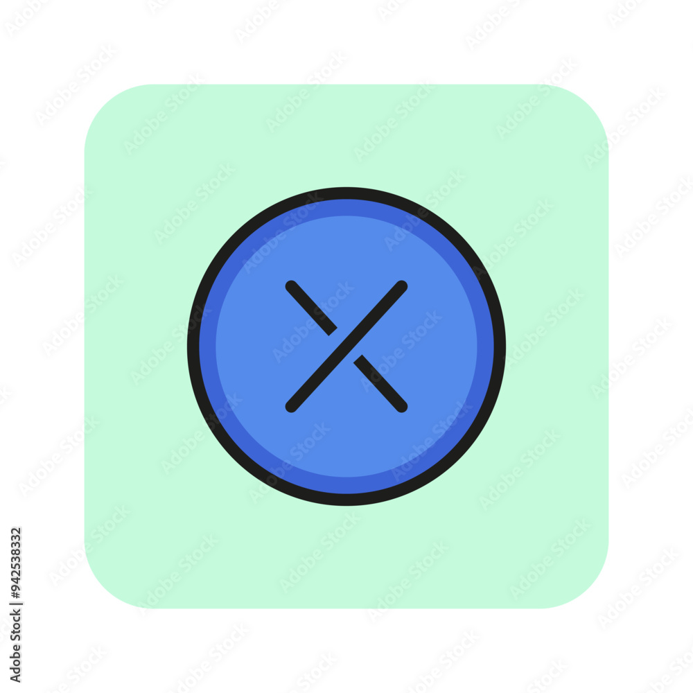 Rejection symbol line icon. Cross sign in circle. Rejection concept. Can be used for topics like app design, notification, failure, error Rejection symbol line icon. Cross sign in circle. Rejection concept. Can be used for topics like app design, notification, failure, error
