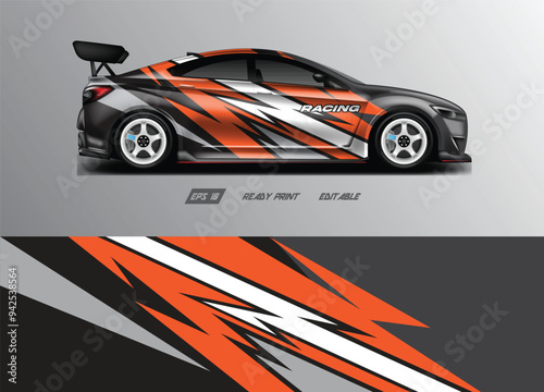 Car wrap design vector