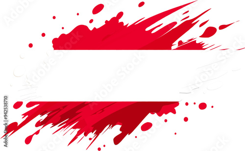 austria flag painted with Grunge brush stroke, watercolor flag