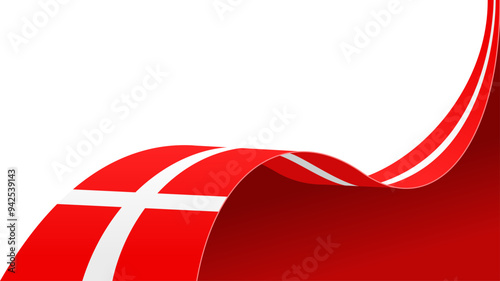 wavy denmark flag vector background with copy space for text. denmark national day