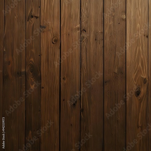 Close-up view of dark-stained wood planks with rich grain patterns and knots, exuding natural rustic charm.