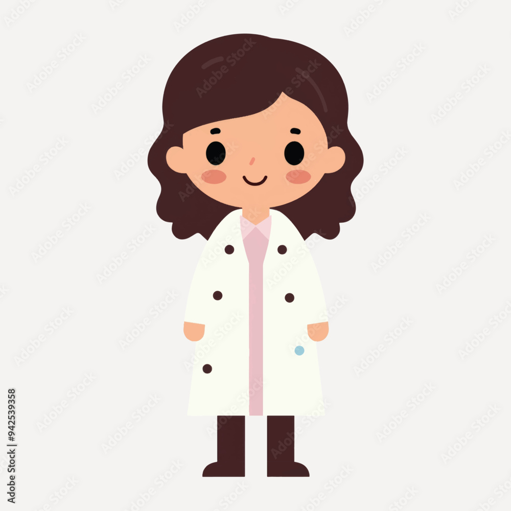 Cute cartoon female doctor illustration Cute cartoon female doctor illustration