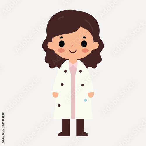 Cute cartoon female doctor illustration
