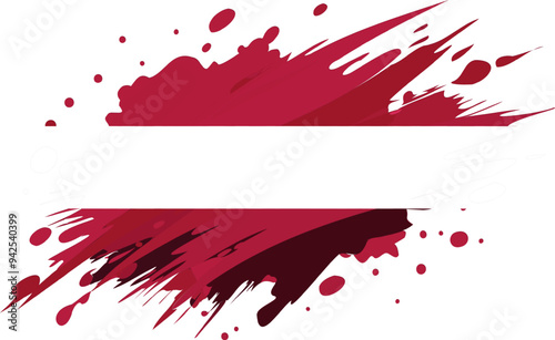 Latvia flag painted with Grunge brush stroke, watercolor flag